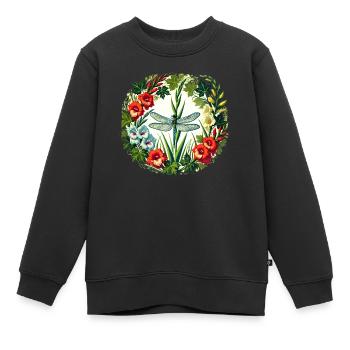 Libellule - Sweat Premium enfant bio - noir - Devant - AI Model Kid Female (0cm)