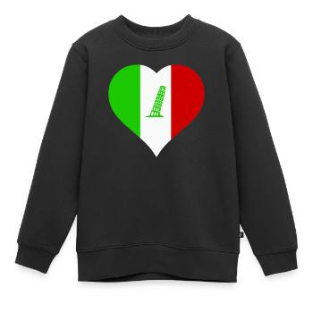 herz italien - Kinder Premium Organic Sweatshirt - Schwarz - Vorne - AI Model Kid Female (0cm)