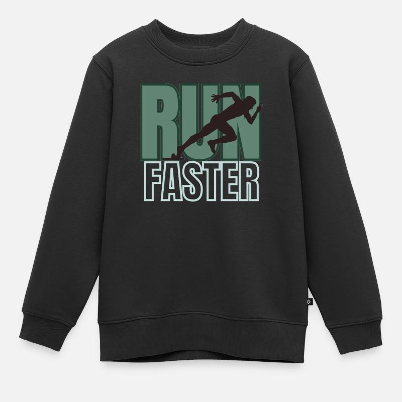 L’athlète court plus vite - Sweat Premium enfant bio - noir