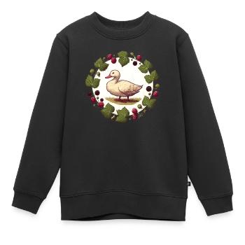 Gans - Kinder Premium Organic Sweatshirt - Schwarz - Vorne - AI Model Kid Female (0cm)