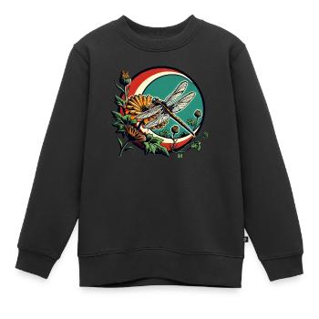 Libellule - Sweat Premium enfant bio - noir - Devant - AI Model Kid Female (0cm)
