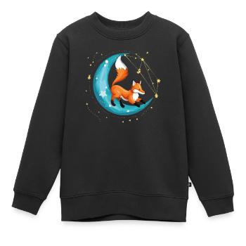 Luna fox - Kids Premium Organic Sweatshirt - black - Front - AI Model Kid Female (0cm)