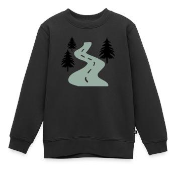 Straße Bäume Weg - Kinder Premium Organic Sweatshirt - Schwarz - Vorne - AI Model Kid Female (0cm)