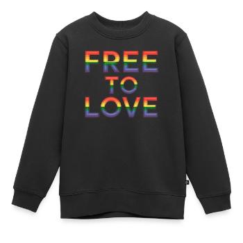 Free to love - LGBT - Kinder Premium Organic Sweatshirt - Schwarz - Vorne - AI Model Kid Female (0cm)