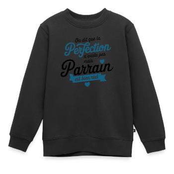 Der Pate ist echte Perfektion - Kinder Premium Organic Sweatshirt - Schwarz - Vorne - AI Model Kid Female (0cm)