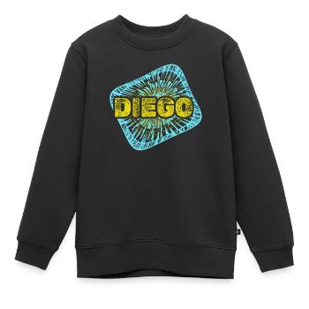 Diego als Freizeit - Kinder Premium Organic Sweatshirt - Schwarz - Vorne - AI Model Kid Female (0cm)