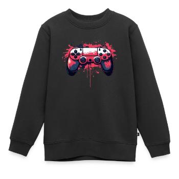 Manettes de jeux vidéo pour les joueurs - Sweat Premium enfant bio - noir - Devant - AI Model Kid Female (0cm)