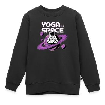 yoga dans l'espace - Sweat Premium enfant bio - noir - Devant - AI Model Kid Female (0cm)