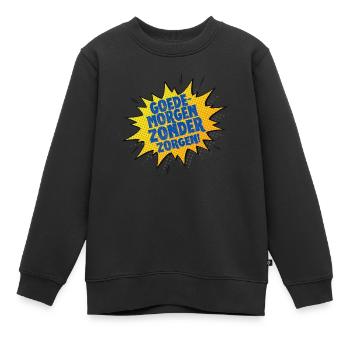 GUTEN MORGEN OHNE SORGEN - Kinder Premium Organic Sweatshirt - Schwarz - Vorne - AI Model Kid Female (0cm)