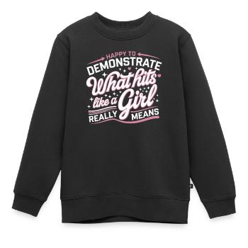 Strength and self-confidence in karate - Kids Premium Organic Sweatshirt - black - Front - AI Model Kid Female (0cm)