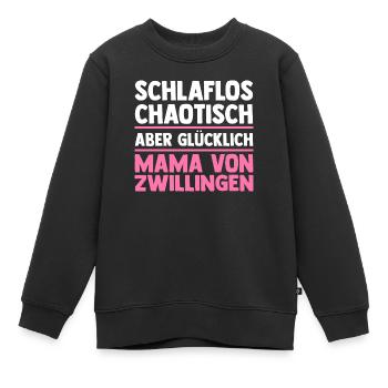 Mom of twins - Kids Premium Organic Sweatshirt - black - Front - AI Model Kid Female (0cm)