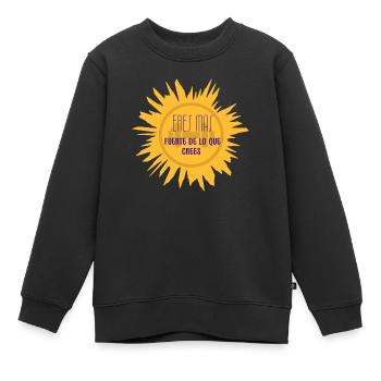 Du bist stärker als du denkst - Kinder Premium Organic Sweatshirt - Schwarz - Vorne - AI Model Kid Female (0cm)