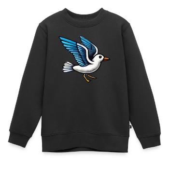 Mouette - Sweat Premium enfant bio - noir - Devant - AI Model Kid Female (0cm)