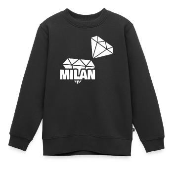 Milan comme précieuse - Sweat Premium enfant bio - noir - Devant - AI Model Kid Female (0cm)