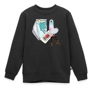 Boom Pigeon Fin Du Monde Première Frappe Dessin Animé - Sweat Premium enfant bio - noir - Devant - AI Model Kid Female (0cm)