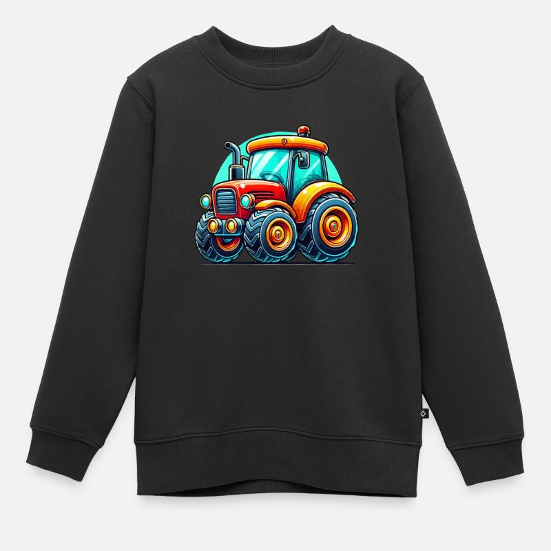 Tracteur - Sweat Premium enfant bio - noir