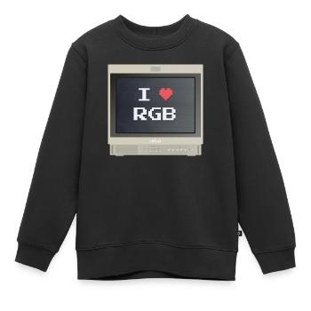 PVM Lover - RGB Fan - Sweat Premium enfant bio - noir - Devant - AI Model Kid Female (0cm)