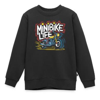 Passion for minibikes - Kids Premium Organic Sweatshirt - black - Front - AI Model Kid Female (0cm)