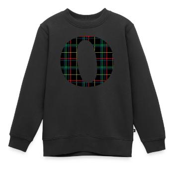 Monogramme o tartan écossais - Sweat Premium enfant bio - noir - Devant - AI Model Kid Female (0cm)