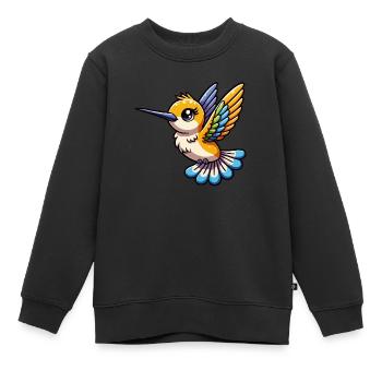 Bébé colibri - Sweat Premium enfant bio - noir - Devant - AI Model Kid Female (0cm)