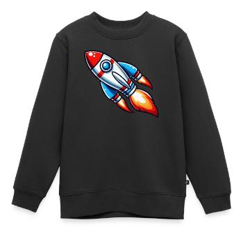 fusée - Sweat Premium enfant bio - noir - Devant - AI Model Kid Female (0cm)