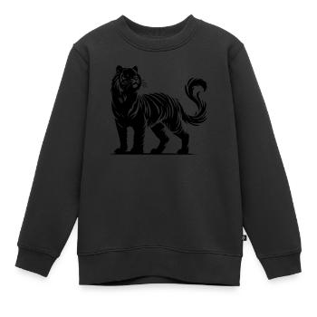 Tiger Animal - Kinder Premium Organic Sweatshirt - Schwarz - Vorne - AI Model Kid Female (0cm)