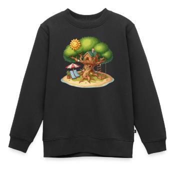Baumhaus - Kinder Premium Organic Sweatshirt - Schwarz - Vorne - AI Model Kid Female (0cm)