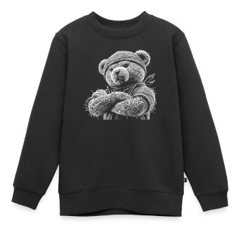 Teddybär - Kinder Premium Organic Sweatshirt - Schwarz - Vorne - AI Model Kid Female (0cm)