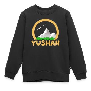 Yushan comme trekking - Sweat Premium enfant bio - noir - Devant - AI Model Kid Female (0cm)