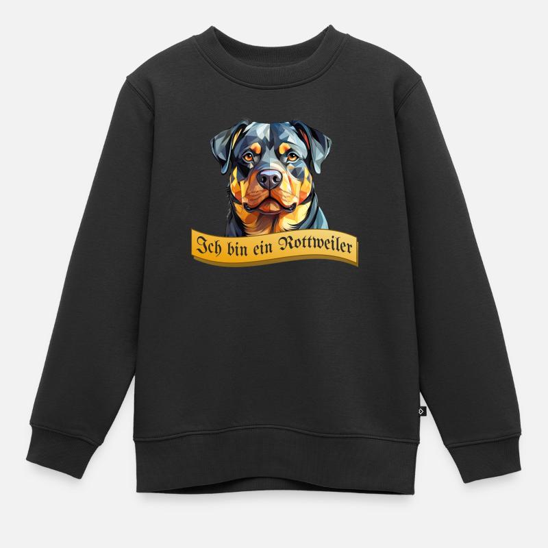 Lettrage abstrait Rottweiler - Sweat Premium enfant bio - noir