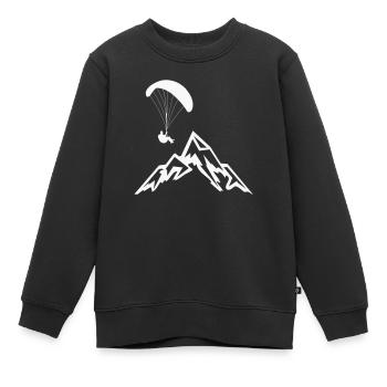 Gleitschirmflieger Fallschirmspringer - Kinder Premium Organic Sweatshirt - Schwarz - Vorne - AI Model Kid Female (0cm)
