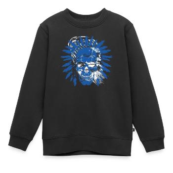 Crâne indien - Sweat Premium enfant bio - noir - Devant - AI Model Kid Female (0cm)