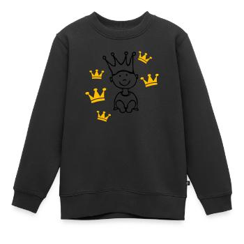 princeboy002 - Sweat Premium enfant bio - noir - Devant - AI Model Kid Female (0cm)