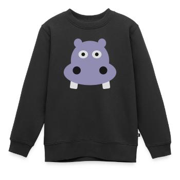 Nilpferd - Kinder Premium Organic Sweatshirt - Schwarz - Vorne - AI Model Kid Female (0cm)