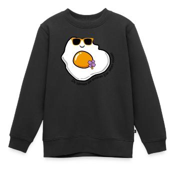 Spiegelei - Kinder Premium Organic Sweatshirt - Schwarz - Vorne - AI Model Kid Female (0cm)