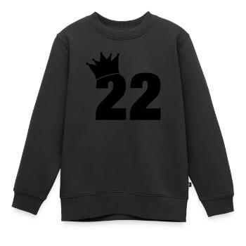 22_krone_f1 - Kinder Premium Organic Sweatshirt - Schwarz - Vorne - AI Model Kid Female (0cm)