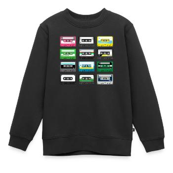 Cassettes vintages - Kinder Premium Organic Sweatshirt - Schwarz - Vorne - AI Model Kid Female (0cm)