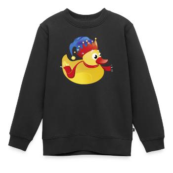 Karneval - Quietscheente - Badeente - Fasching - Kinder Premium Organic Sweatshirt - Schwarz - Vorne - AI Model Kid Female (0cm)