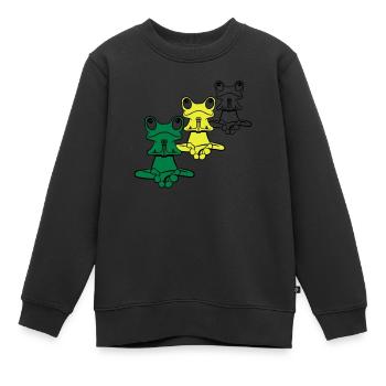 Relaxation de grenouille yoga méditation - Sweat Premium enfant bio - noir - Devant - AI Model Kid Female (0cm)