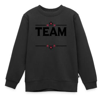 Team Stars - Kinder Premium Organic Sweatshirt - Schwarz - Vorne - AI Model Kid Female (0cm)