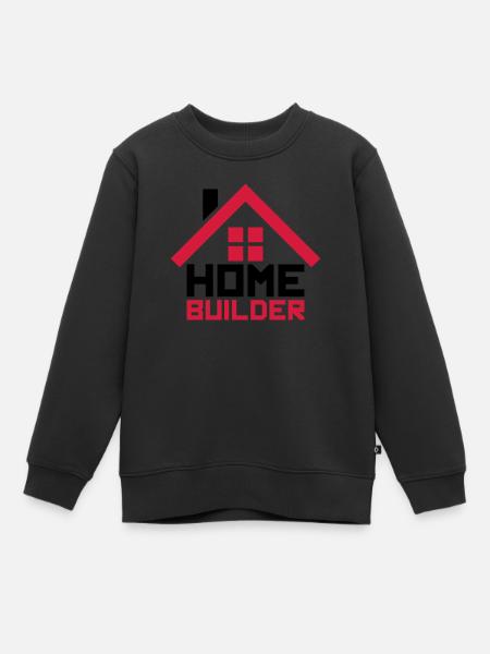 maison constructeur maison construction bâtiment bâtiment logo de - Sweat Premium enfant bio - noir