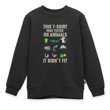 testé sur des animaux testés sur des animaux il ne rentre pas - Sweat Premium enfant bio - noir - Devant - AI Model Kid Female (0cm)