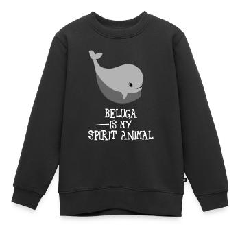 Baleine baleine béluga bélugas béluga baleine mer - Sweat Premium enfant bio - noir - Devant - AI Model Kid Female (0cm)