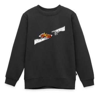 La saucisse au curry divin - Sweat Premium enfant bio - noir - Devant - AI Model Kid Female (0cm)