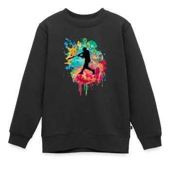 Baseball Homerun Softball Strike. - Sweat Premium enfant bio - noir - Devant - AI Model Kid Female (0cm)