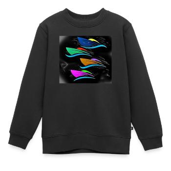 Bateaux - Sweat Premium enfant bio - noir - Devant - AI Model Kid Female (0cm)