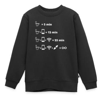 geek aux toilettes - Sweat Premium enfant bio - noir - Devant - AI Model Kid Female (0cm)