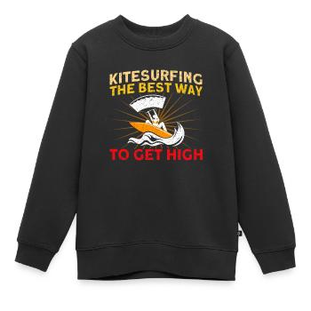 Kiteboarder Kitesurfer Kiten Kiteboard Geschenk - Kinder Premium Organic Sweatshirt - Schwarz - Vorne - AI Model Kid Female (0cm)
