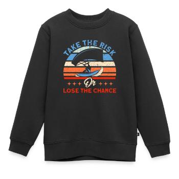 Kiteboarder Kitesurfer Kiten Kiteboard Geschenk - Kinder Premium Organic Sweatshirt - Schwarz - Vorne - AI Model Kid Female (0cm)