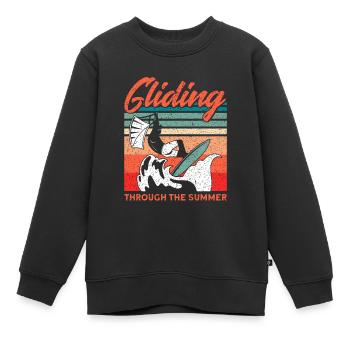 Kiteboarder Kitesurfer Kiten Kiteboard Geschenk - Kinder Premium Organic Sweatshirt - Schwarz - Vorne - AI Model Kid Female (0cm)